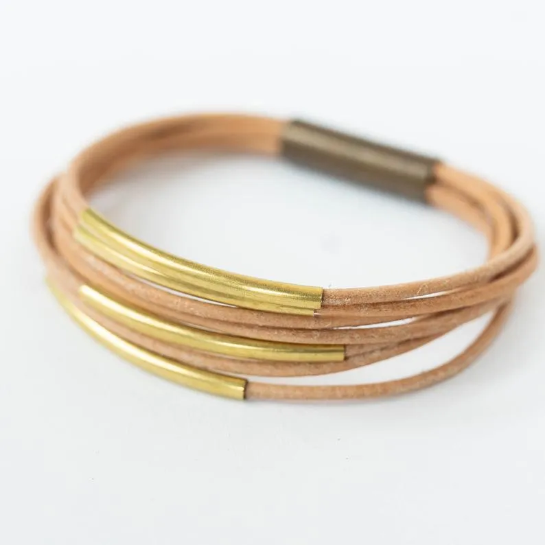 Natural leather bracelet