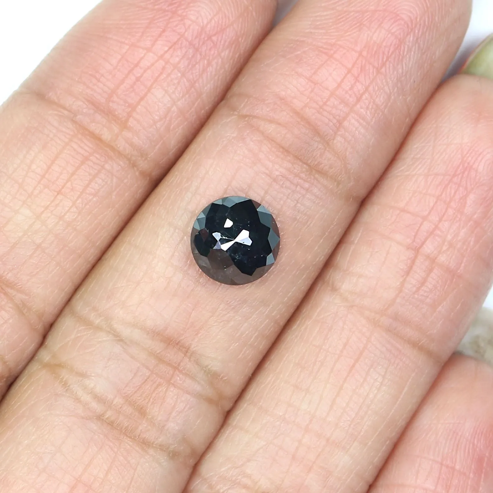 Natural Loose Rose Cut Black Color Diamond 1.71 CT 7.00 MM Round Rose Cut Shape Diamond L6839