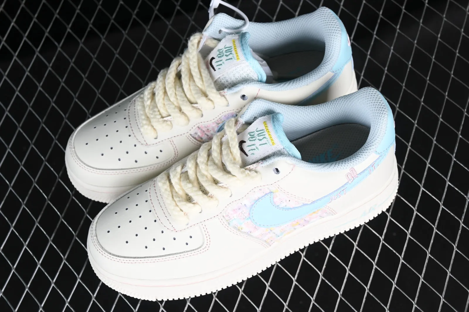 Nike Air Force 1 07 Low Just Do It Off White Pink Blue FJ7740-013