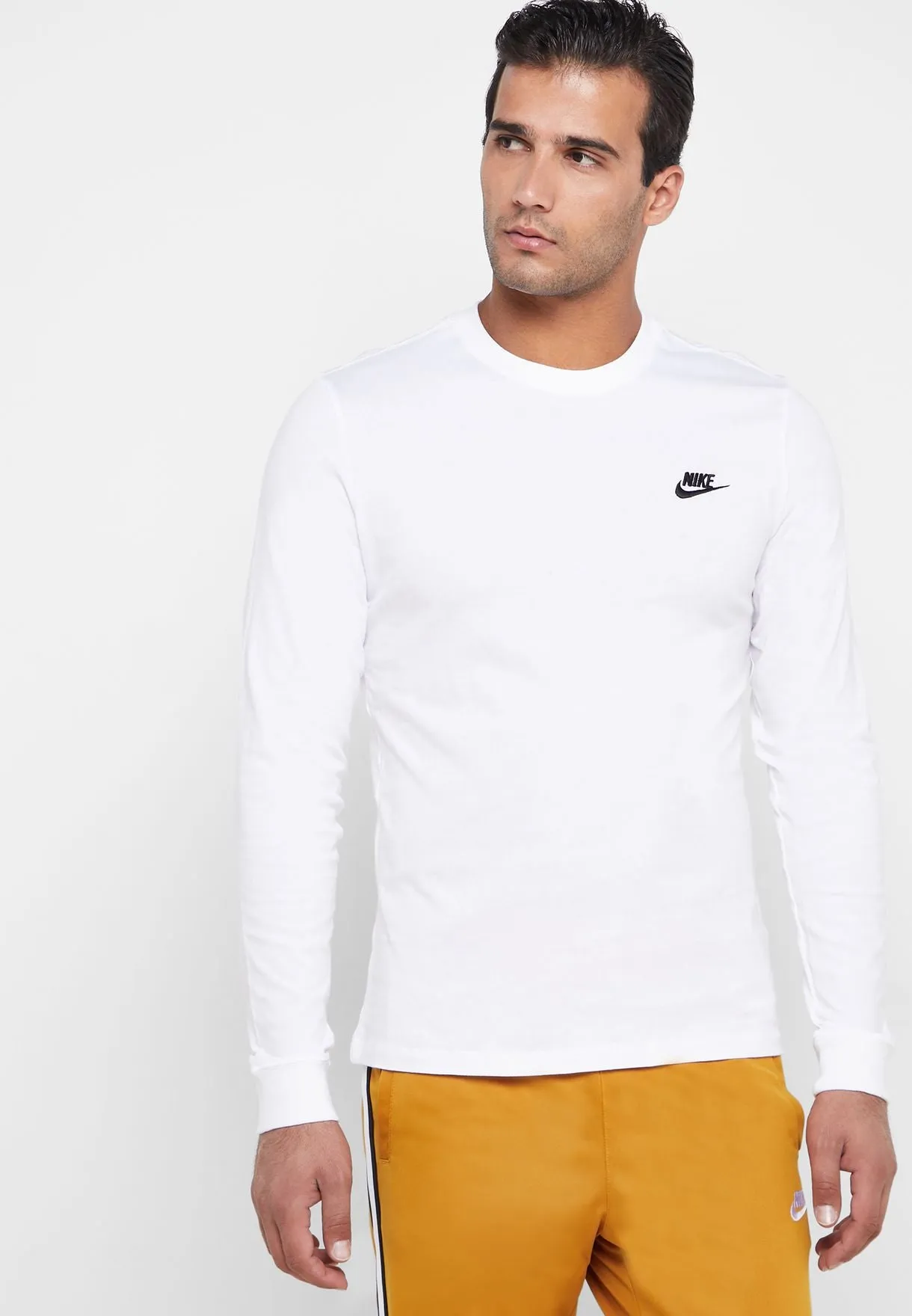 Nike Sportswear Club Men Lifestyle Long Sleeve White/Black