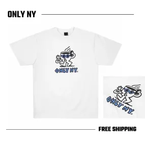 ONLY NY  |Unisex Street Style Cotton Short Sleeves Logo Skater Style