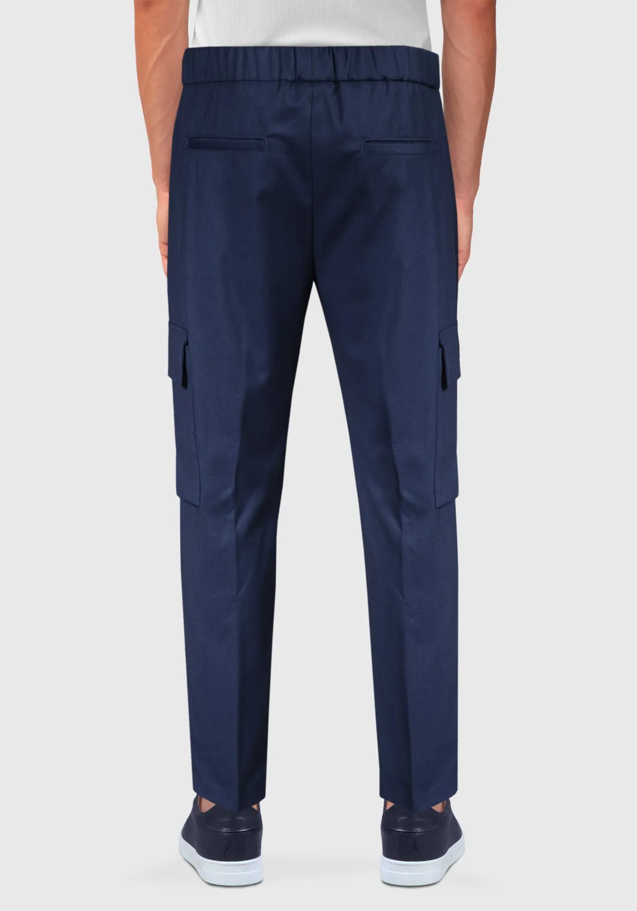 Pantalone fresco Lana con Tascone laterali - Blue