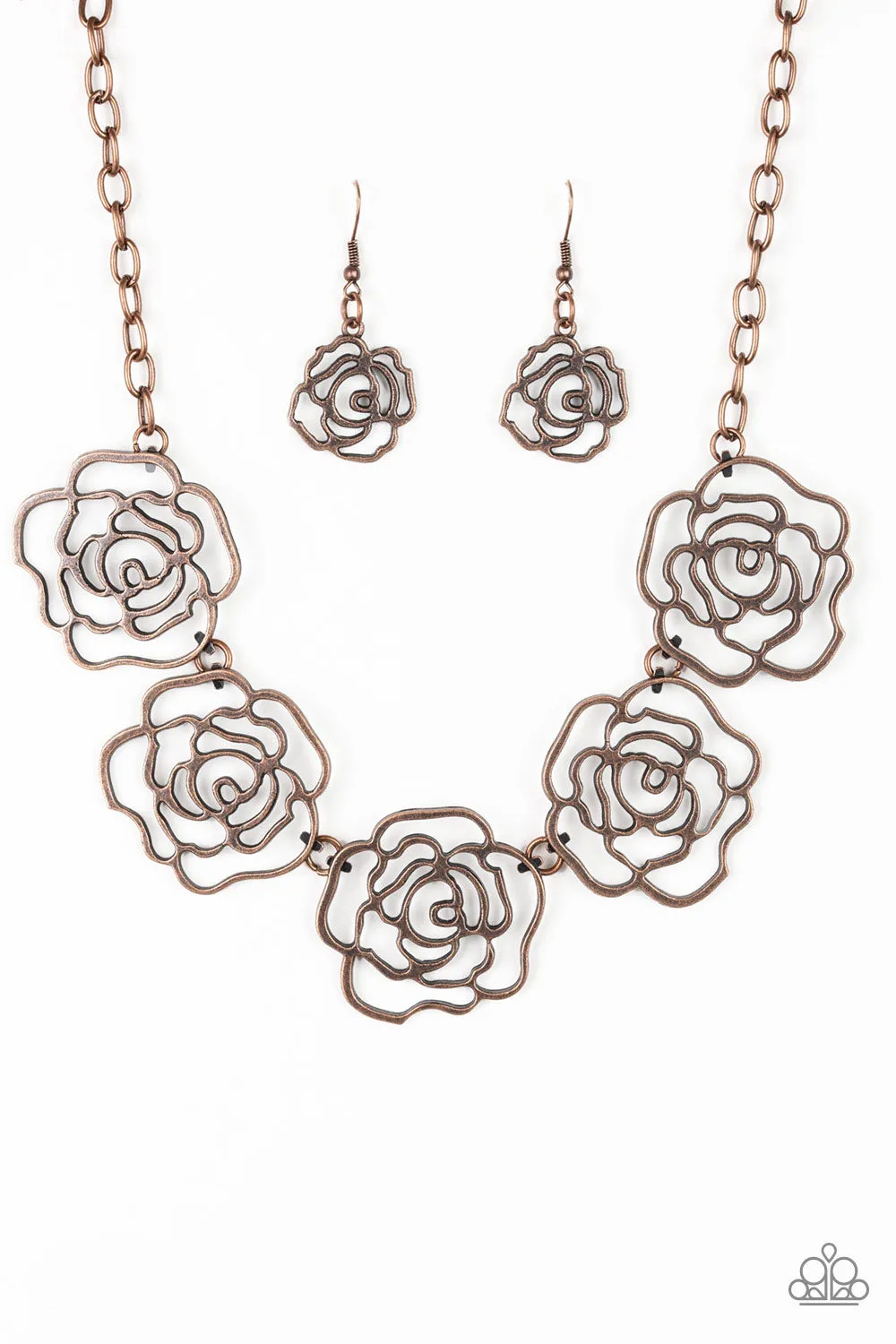 Paparazzi Budding Beauty - Copper Flower Necklace