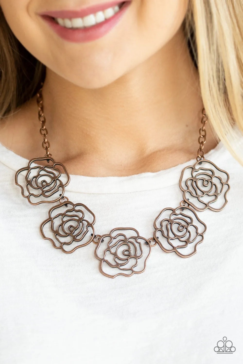 Paparazzi Budding Beauty - Copper Flower Necklace