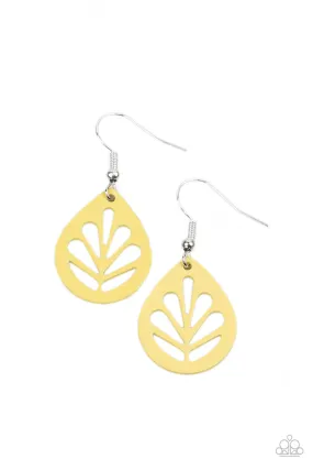 Paparazzi LEAF Yourself Wide Open - Yellow Earrings