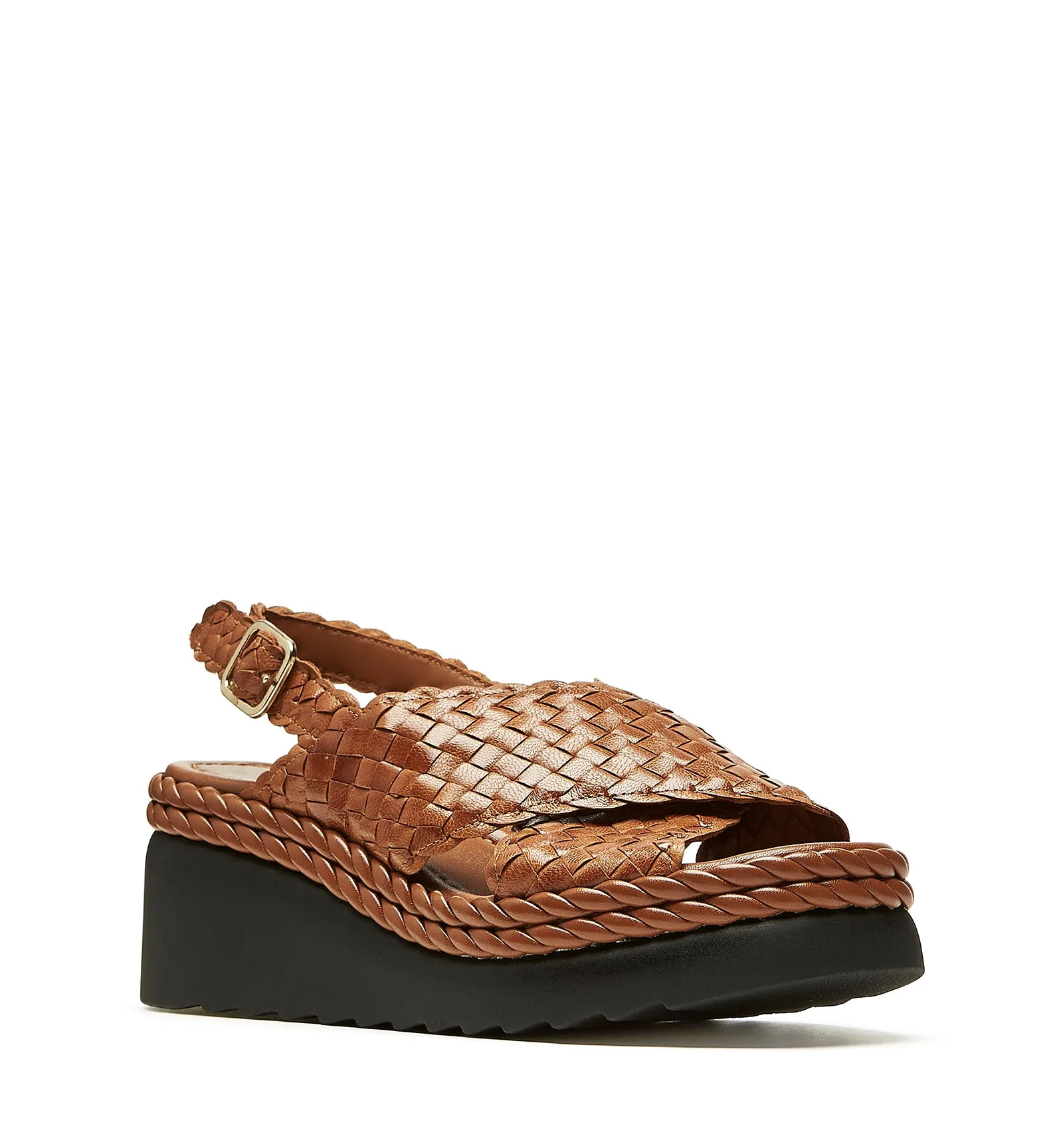 PATCH WOVEN LEATHER SANDAL