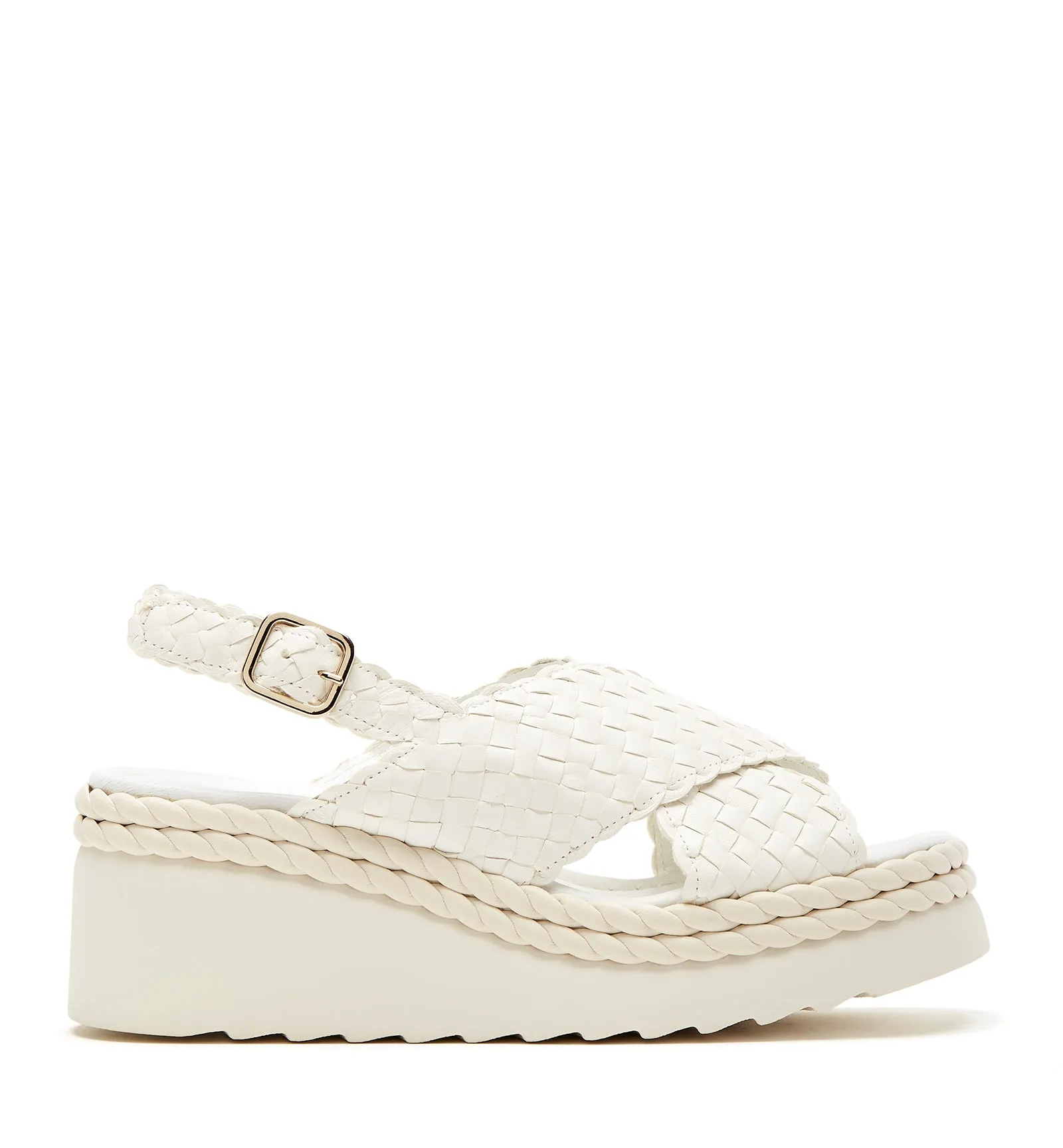 PATCH WOVEN LEATHER SANDAL