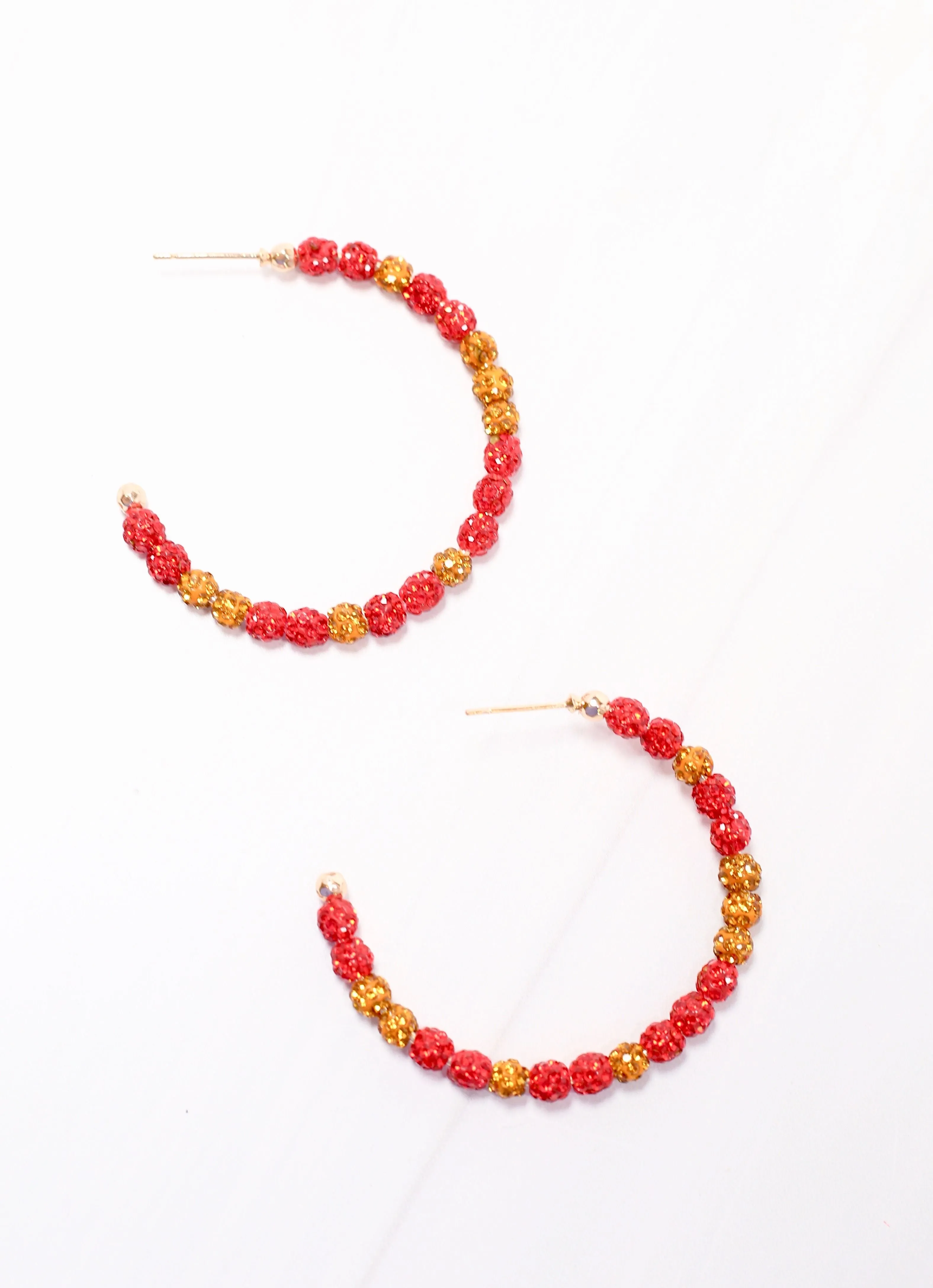 Pave Hoop Earring RED GOLD