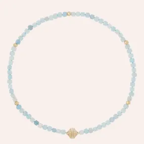 Peppercorn Aquamarine 4mm Mini Necklace