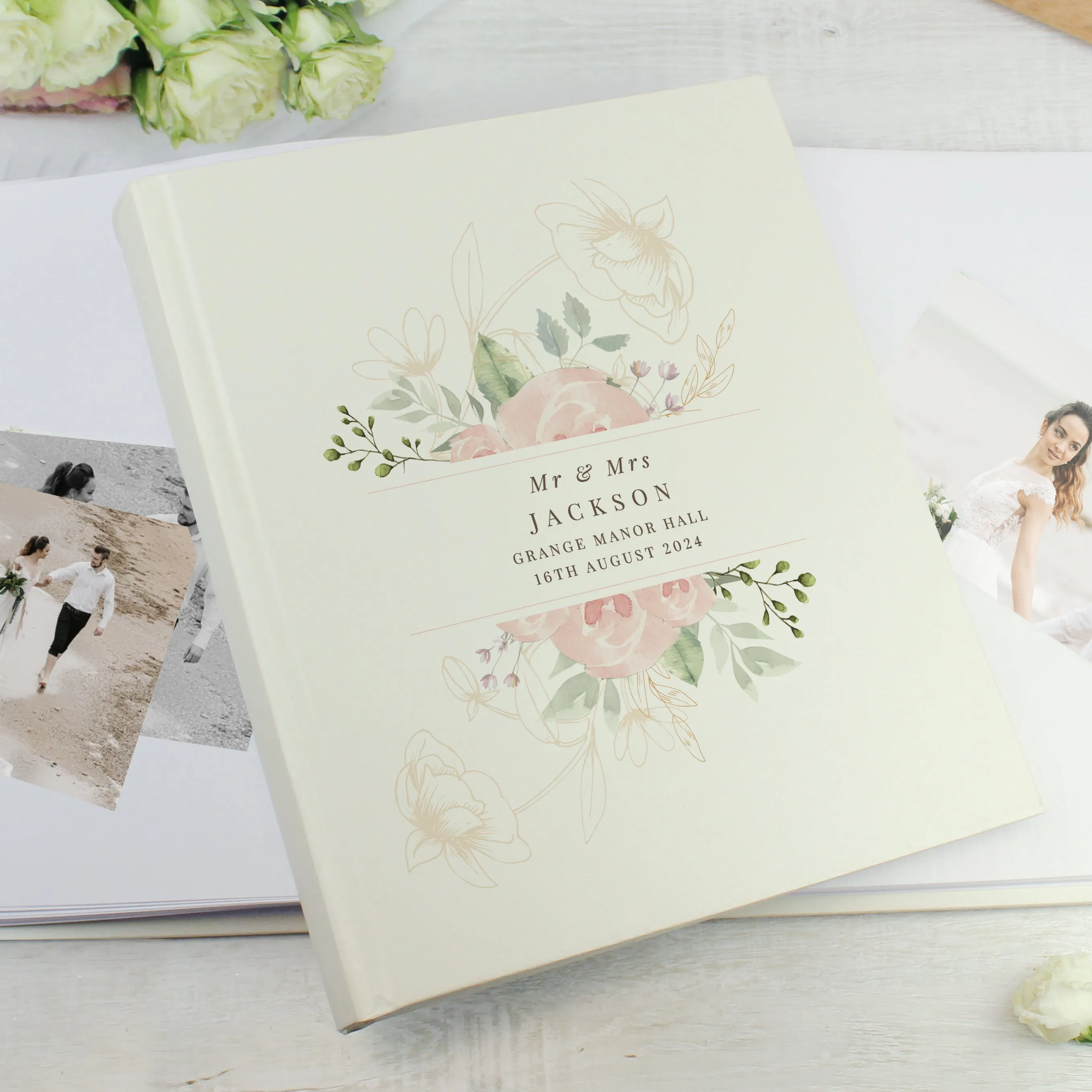 Personalised Floral Watercolour Traditional Photo Album