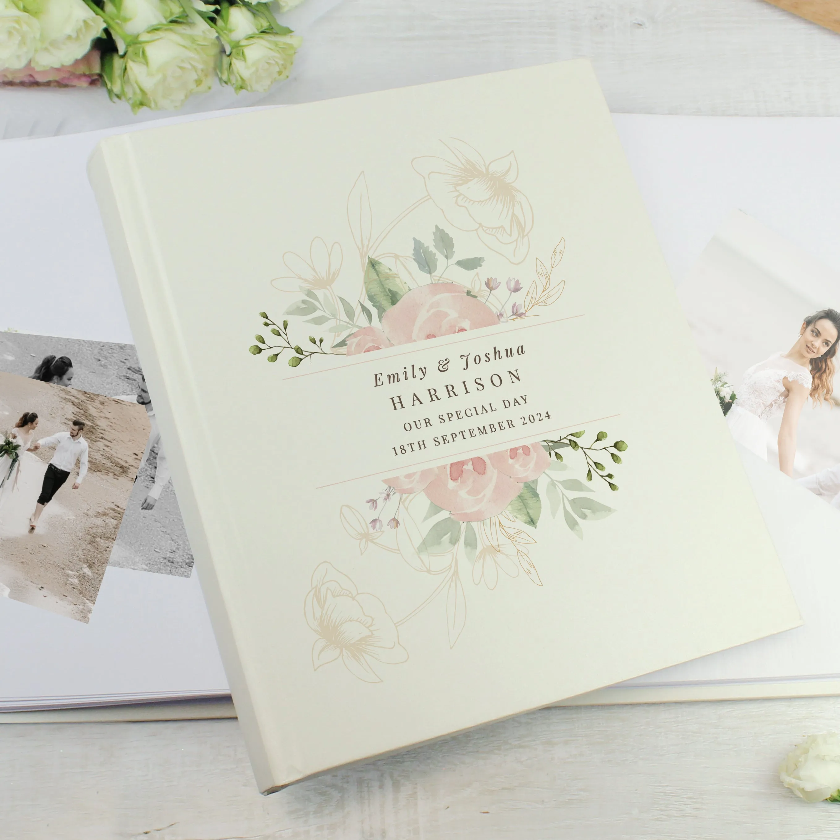 Personalised Floral Watercolour Traditional Photo Album