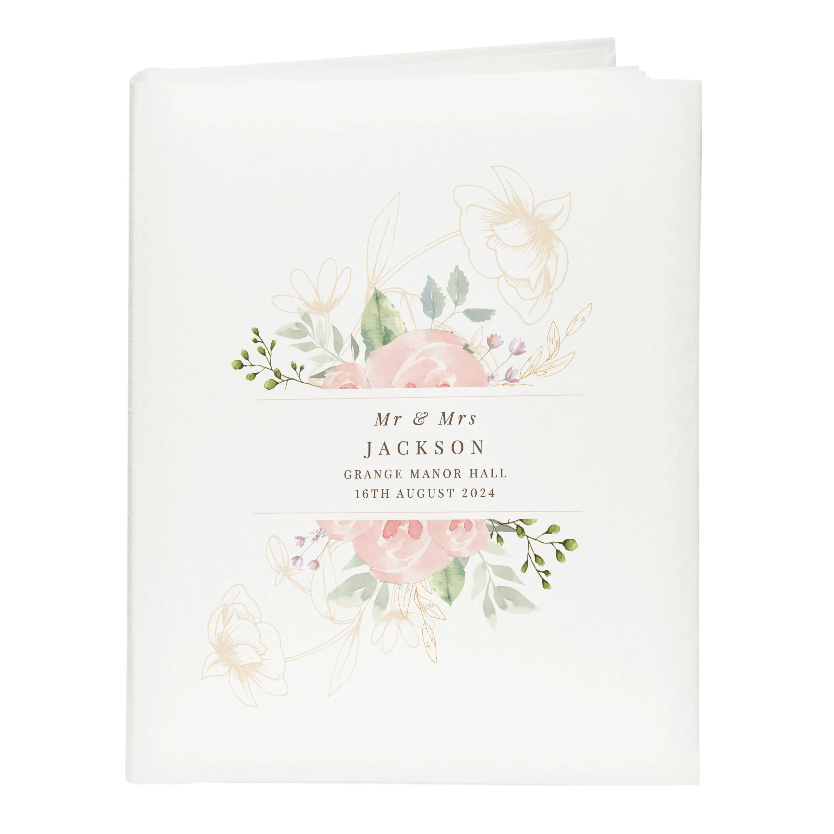 Personalised Floral Watercolour Traditional Photo Album