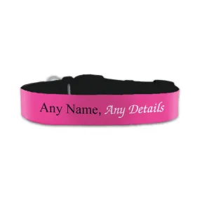 Personalised Small Dog Collar with Pink Background