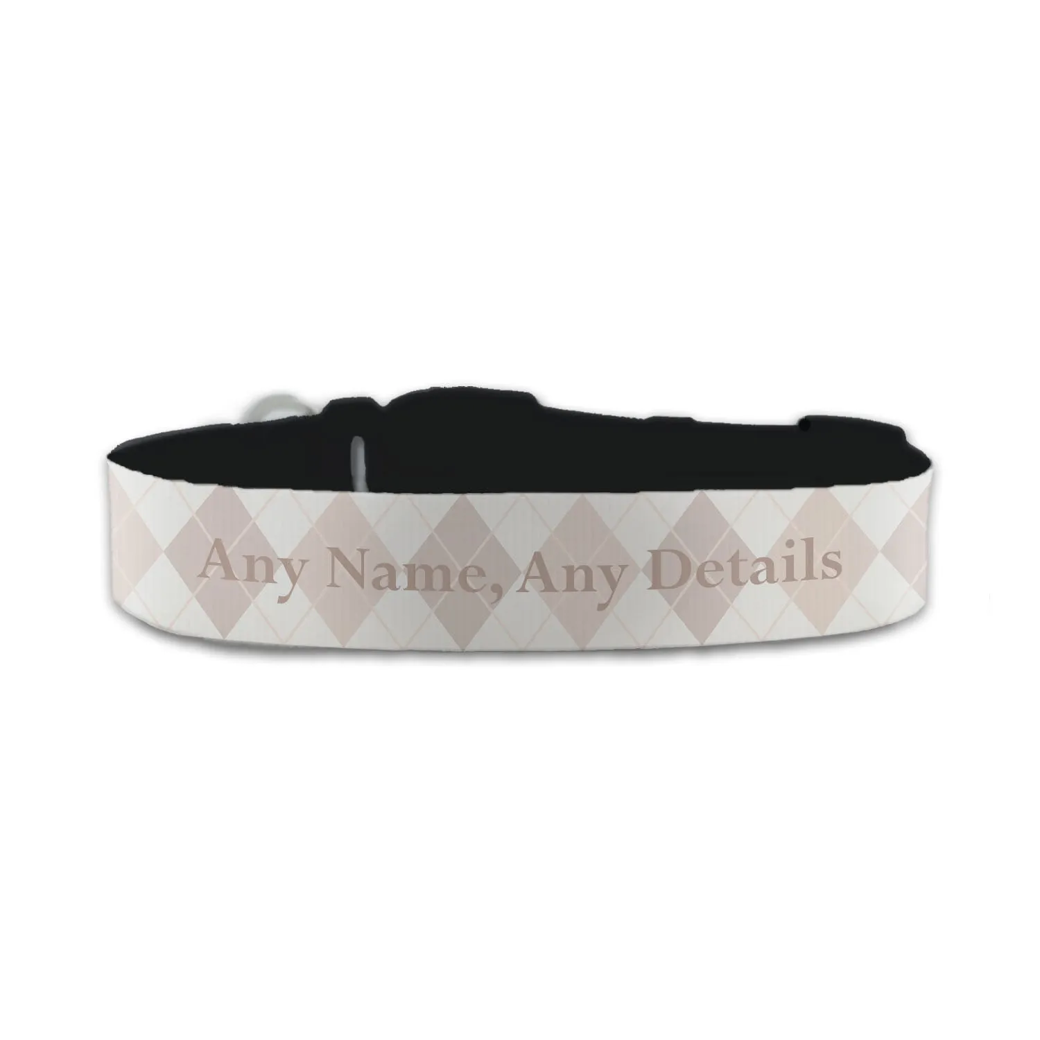 Personalised Small Dog Collar with Square Pattern Background