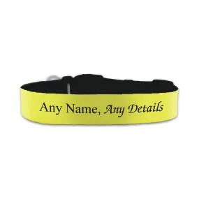 Personalised Small Dog Collar with Yellow Background