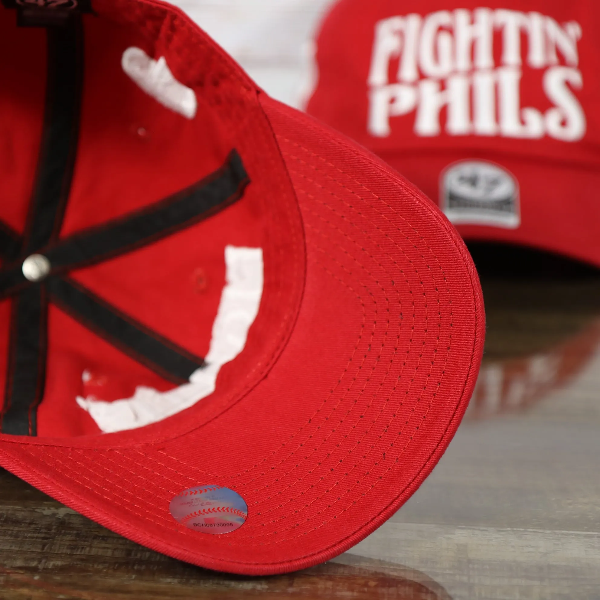 Philadelphia Phillies 2022 World Series Fightin' Phils Phillies Logo Side Patch Red Adjustable Dad Hat