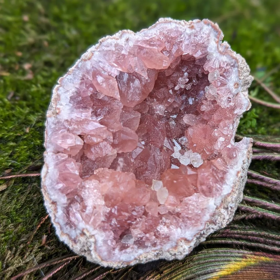 Pink Amethyst Geode from Patagonia ~ Radiant Dark Pink Crystal Geode