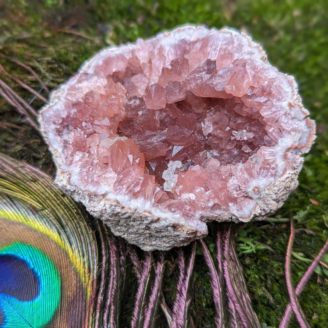 Pink Amethyst Geode from Patagonia ~ Radiant Dark Pink Crystal Geode