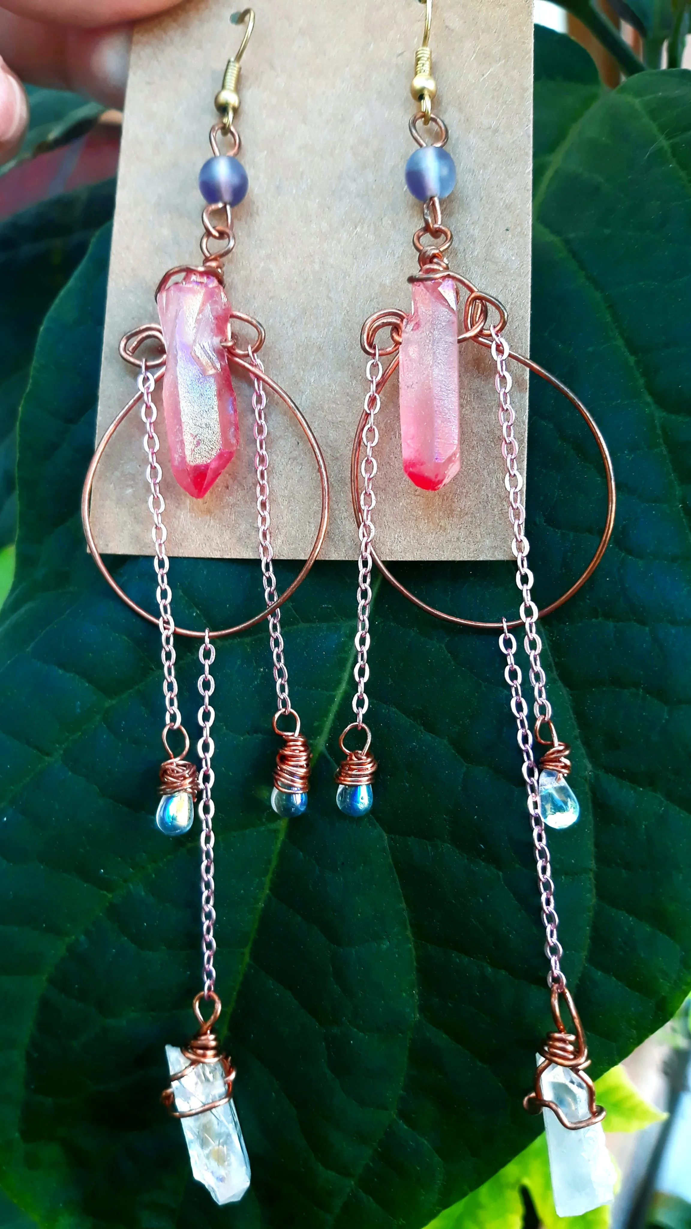 Pink Aura Drop Earrings