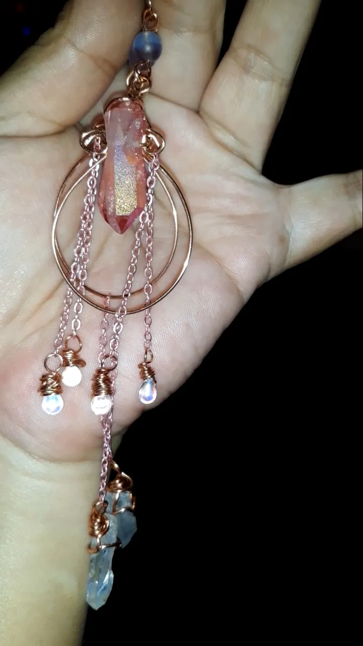 Pink Aura Drop Earrings