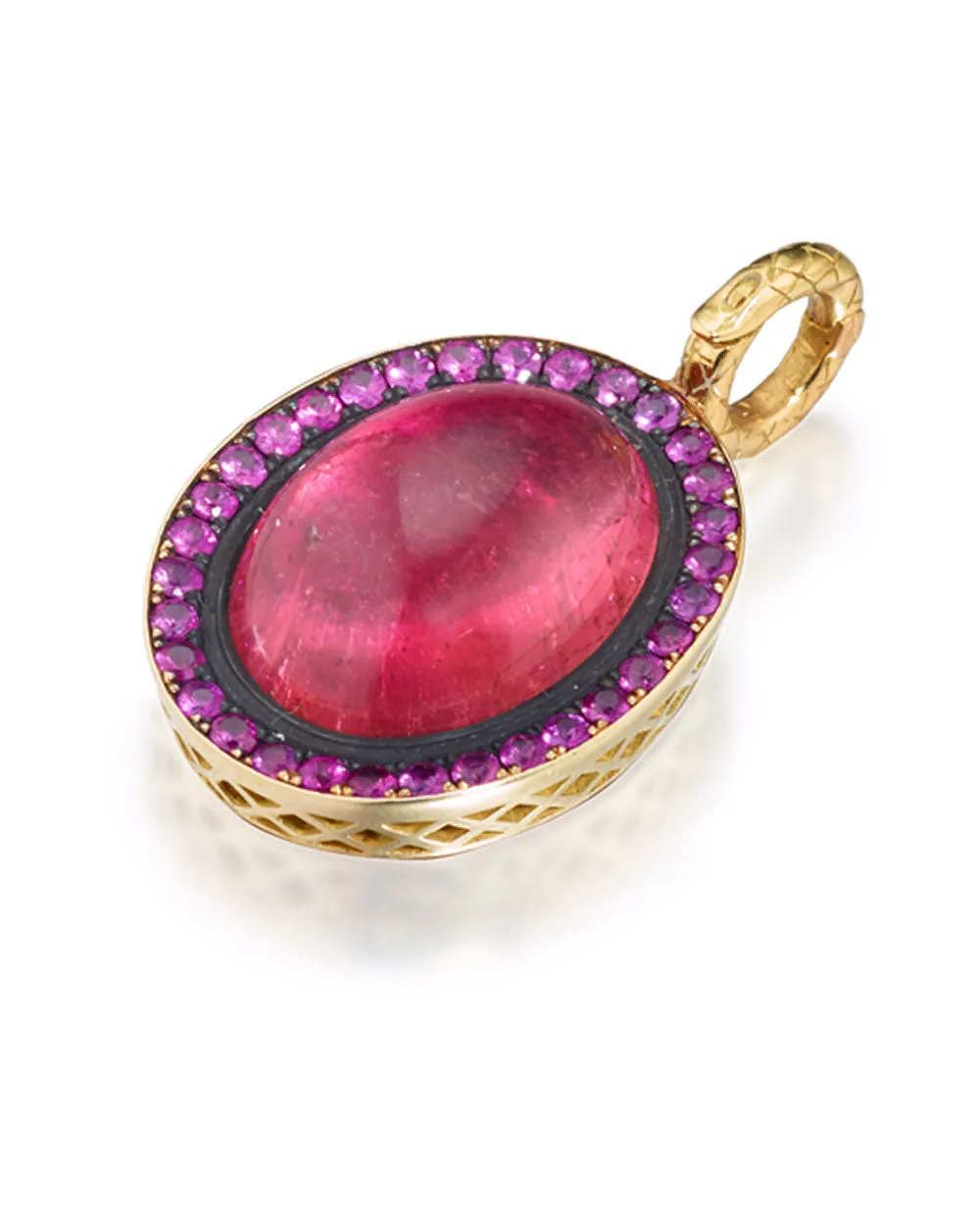 Pink Tourmaline and Sapphire Pendant