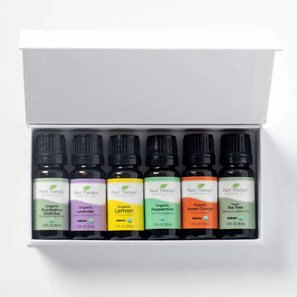 Plant Therapy Top 6 Organic Singles Essential Oil Set