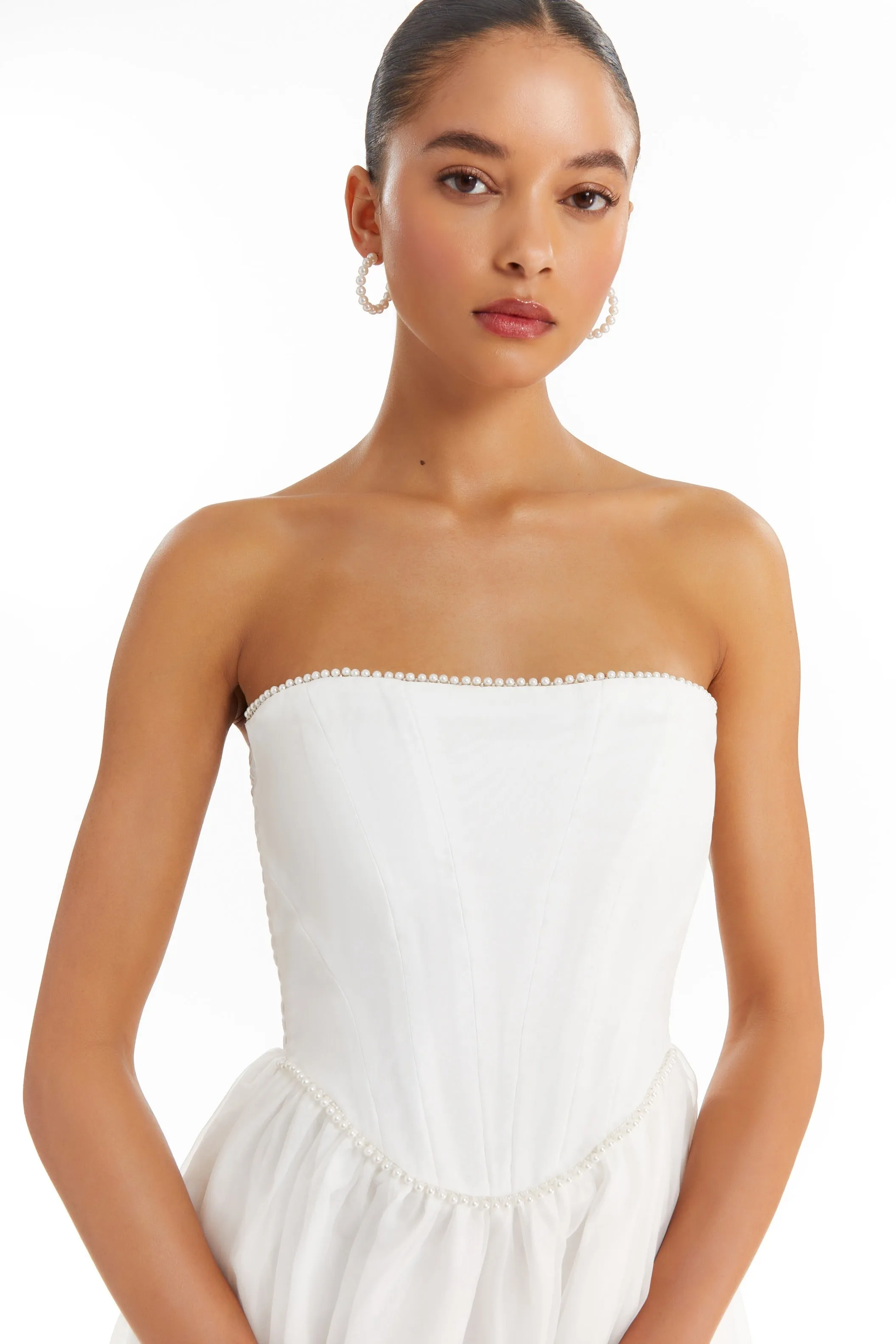 Pompeo Dress with Pearl Trim