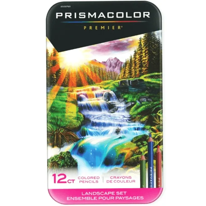 Prismacolor Premier Landscape Coloured Pencils Tin Set Soft Core Artists Professional