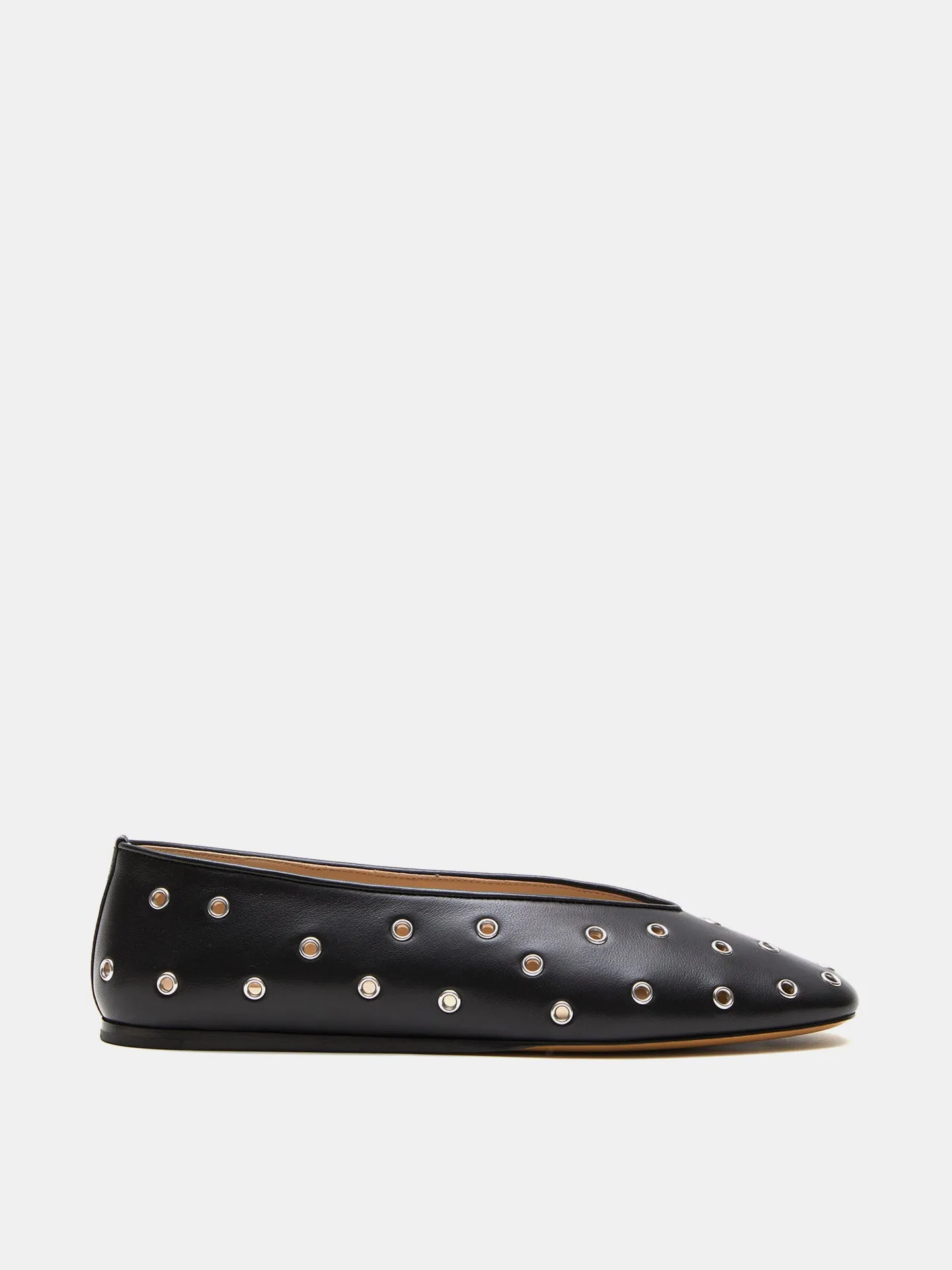 Regency Slipper / Eyelet Studded Black Leather