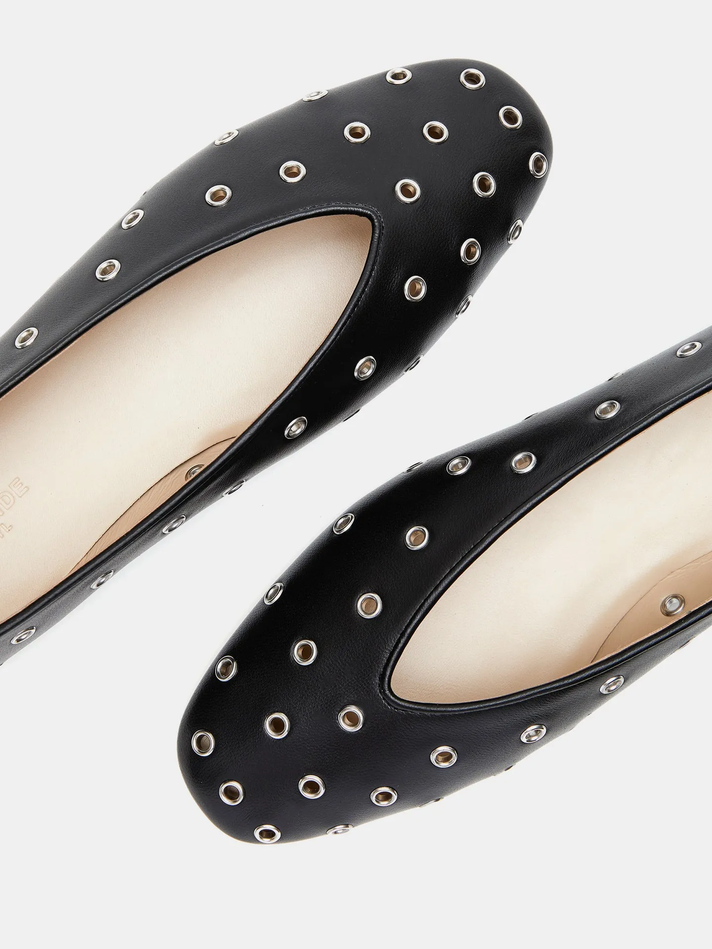 Regency Slipper / Eyelet Studded Black Leather