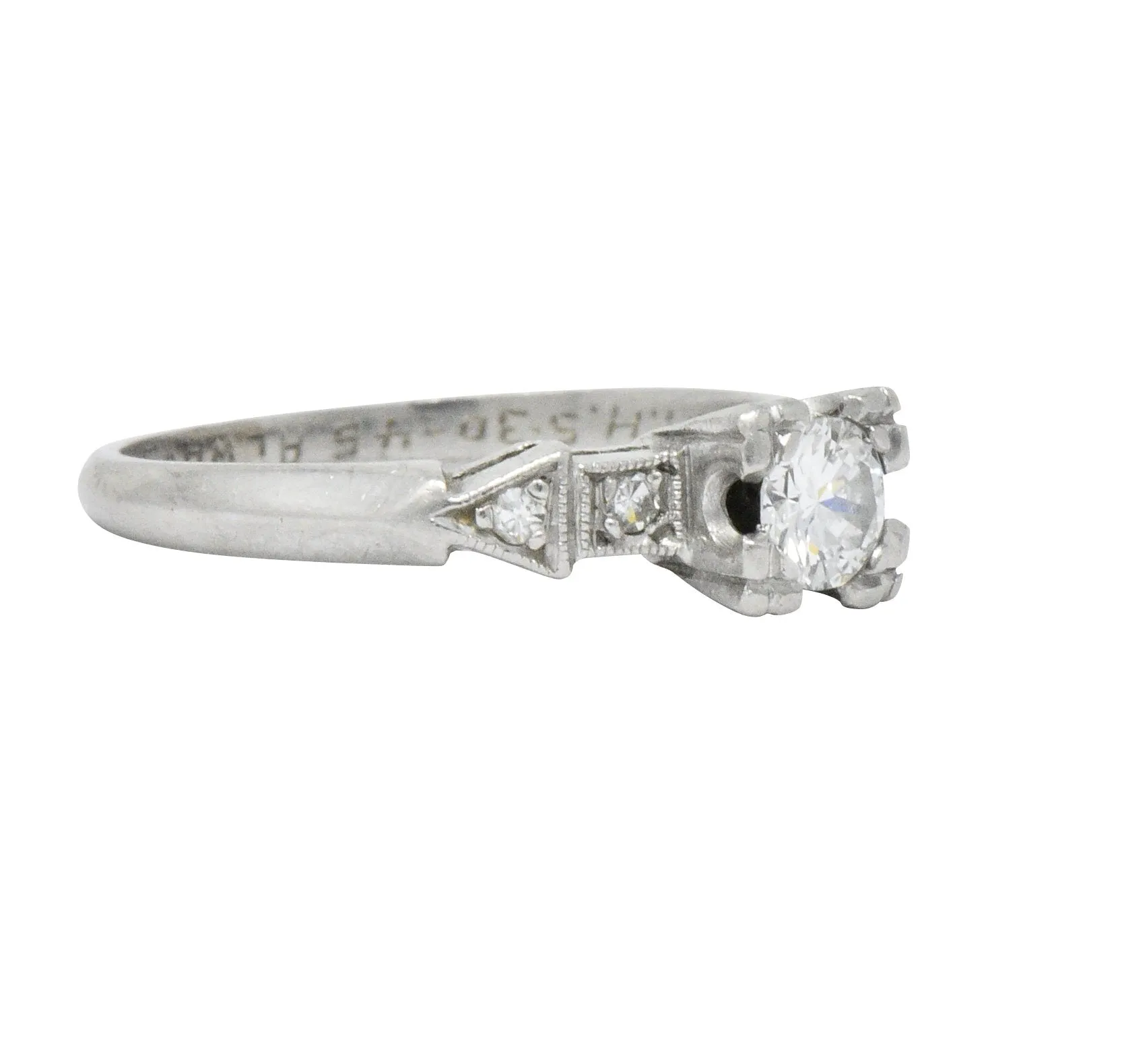 Retro 0.31 CTW Diamond Platinum Engagement Ring