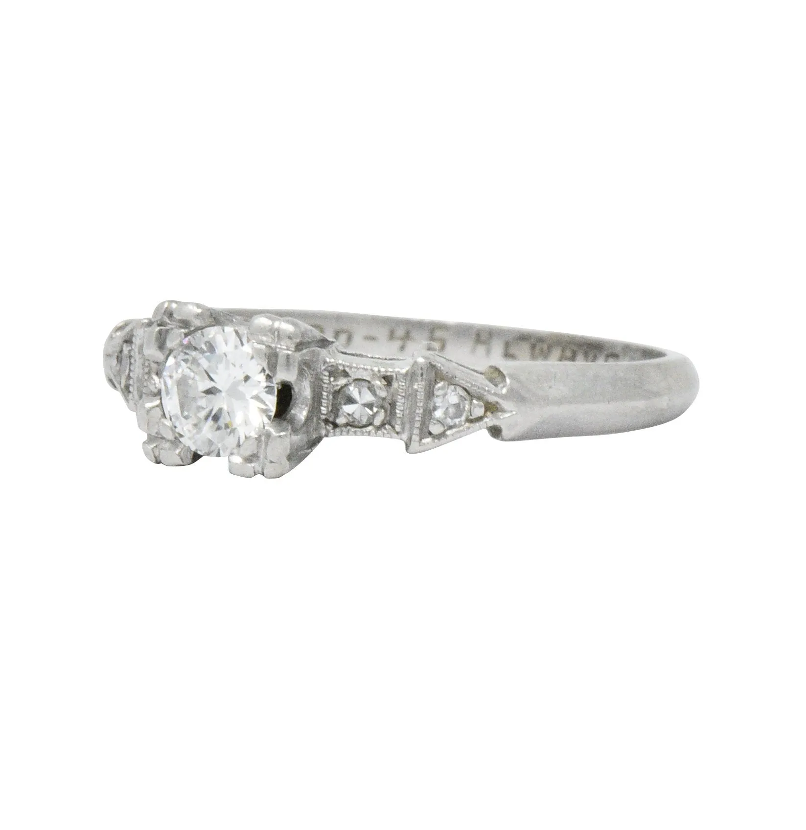 Retro 0.31 CTW Diamond Platinum Engagement Ring