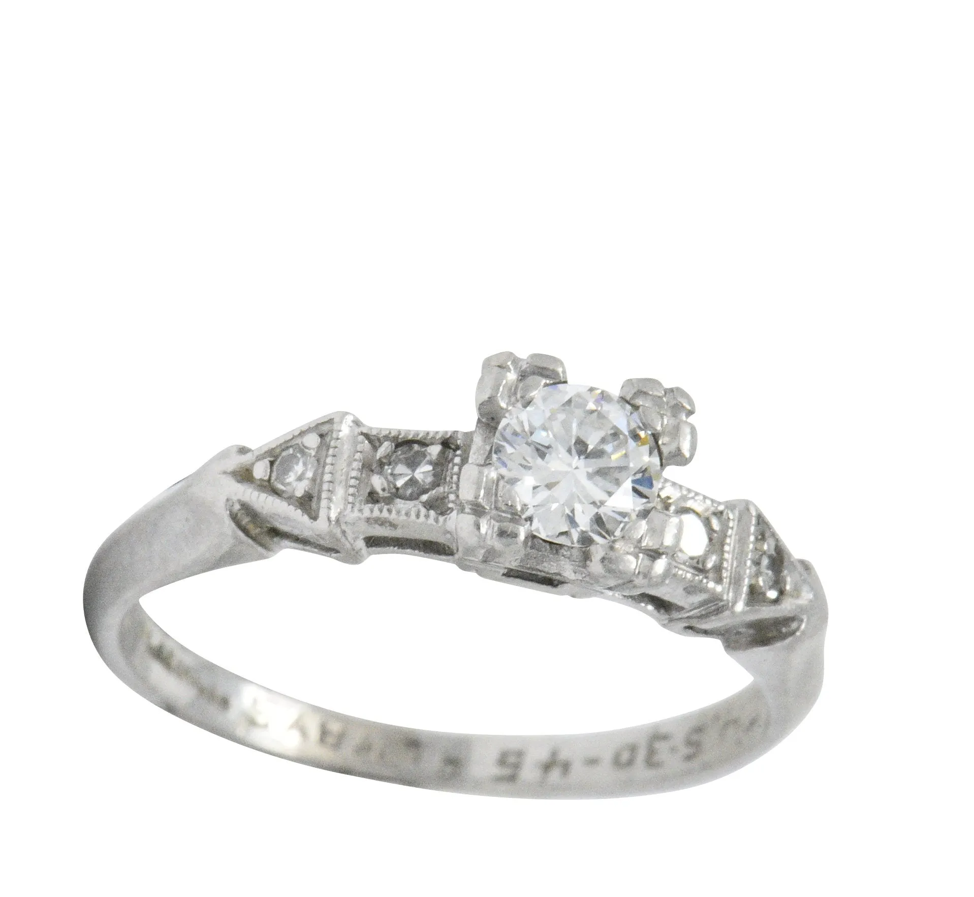 Retro 0.31 CTW Diamond Platinum Engagement Ring