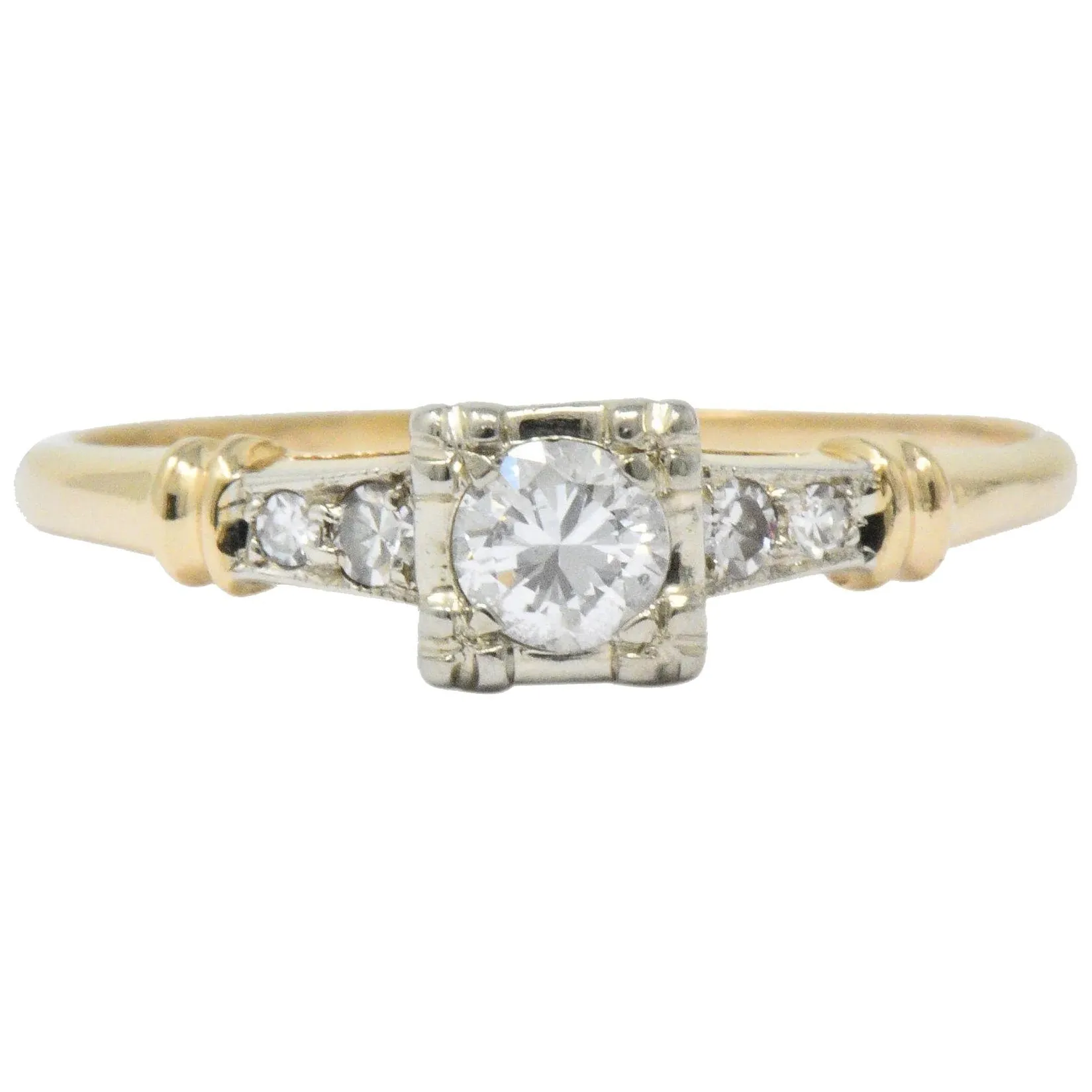 Retro 0.32 CTW Diamond 14 Karat Gold Engagement Ring Circa 1940