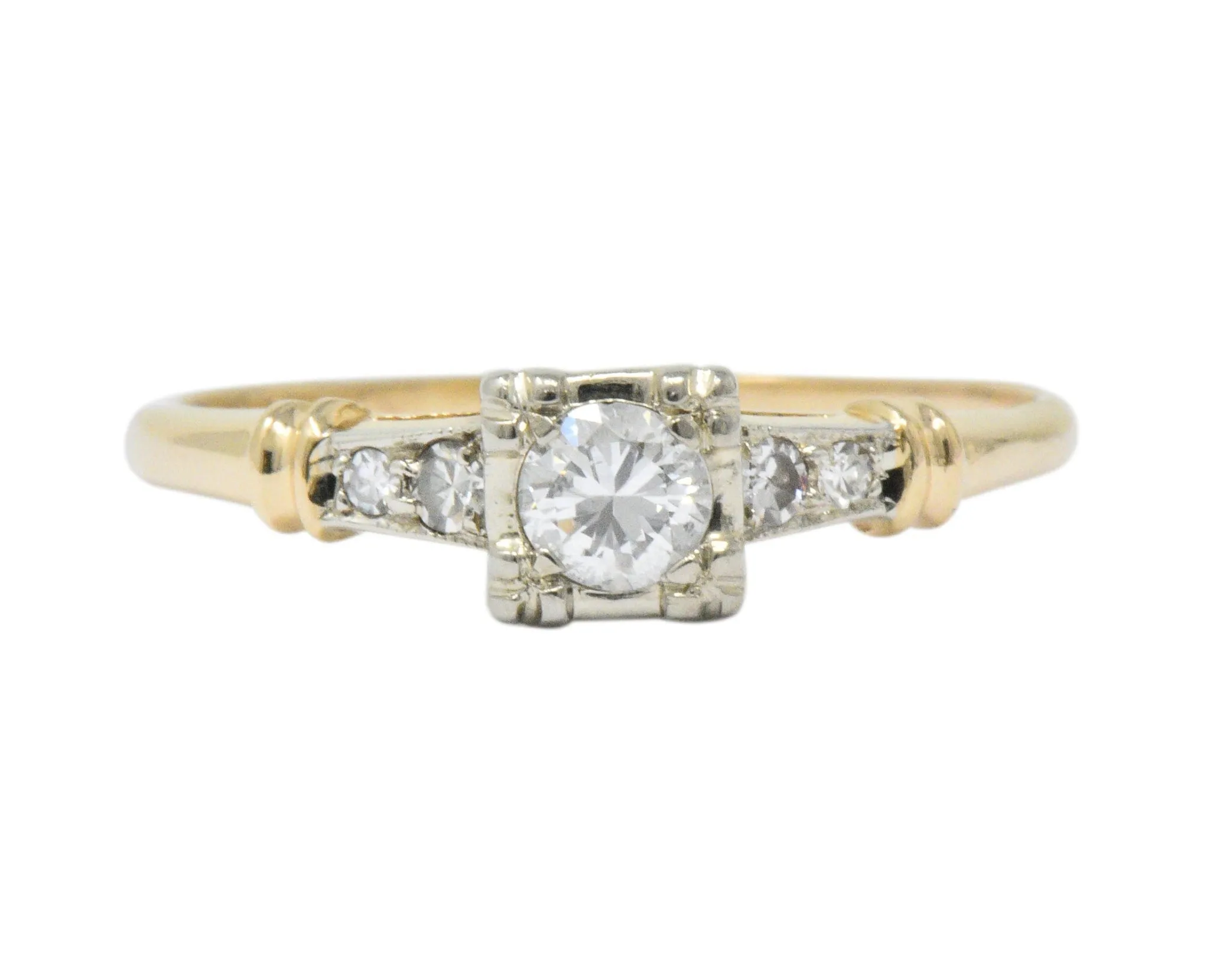 Retro 0.32 CTW Diamond 14 Karat Gold Engagement Ring Circa 1940