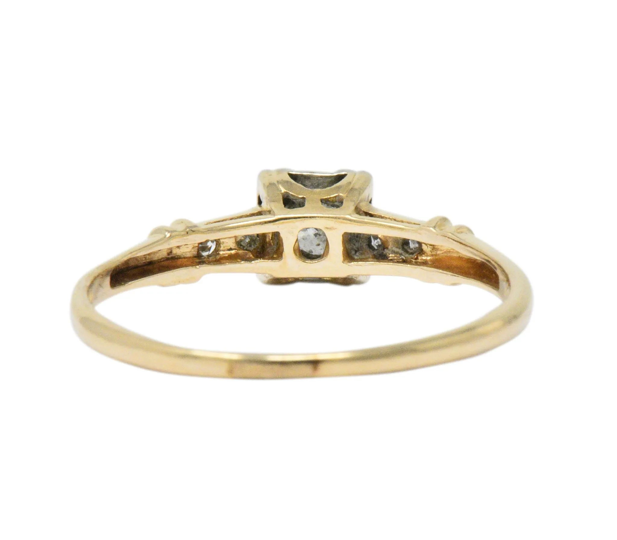 Retro 0.32 CTW Diamond 14 Karat Gold Engagement Ring Circa 1940