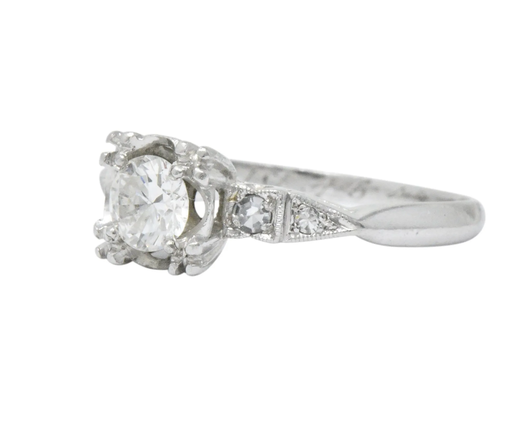 Retro 0.46 CTW Diamond Platinum Engagement Ring