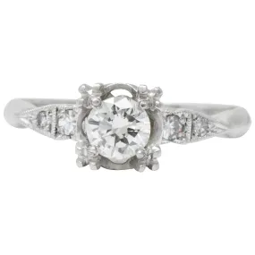 Retro 0.46 CTW Diamond Platinum Engagement Ring