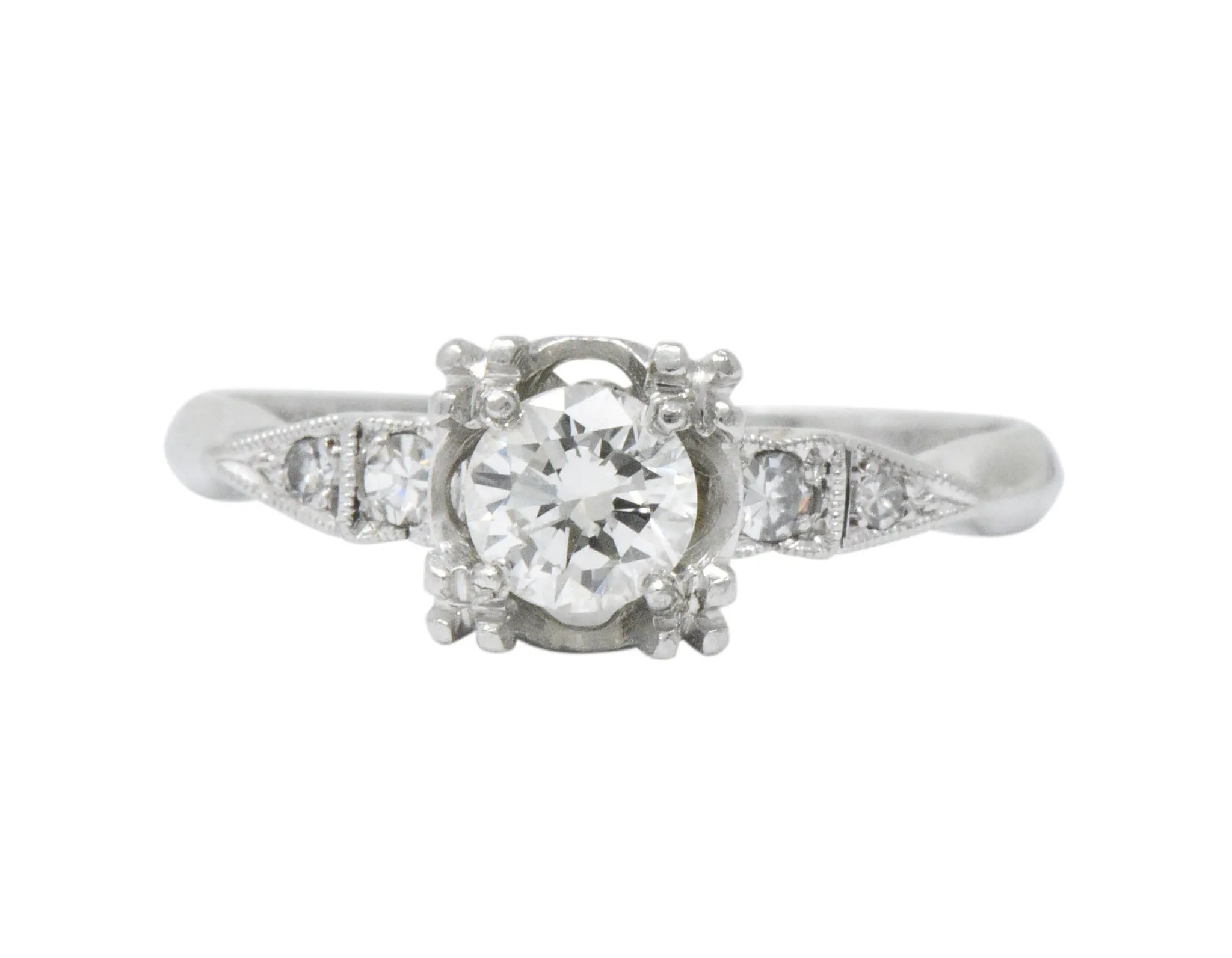 Retro 0.46 CTW Diamond Platinum Engagement Ring