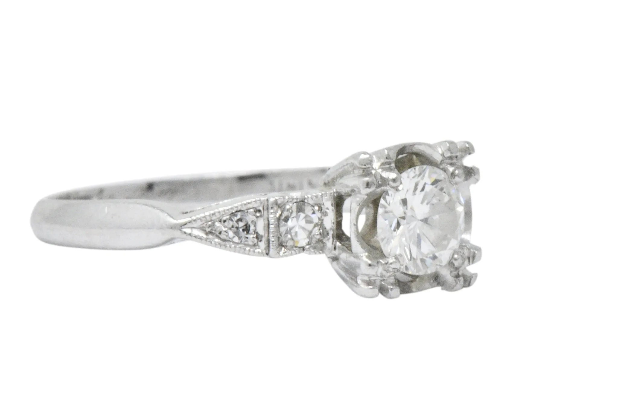 Retro 0.46 CTW Diamond Platinum Engagement Ring