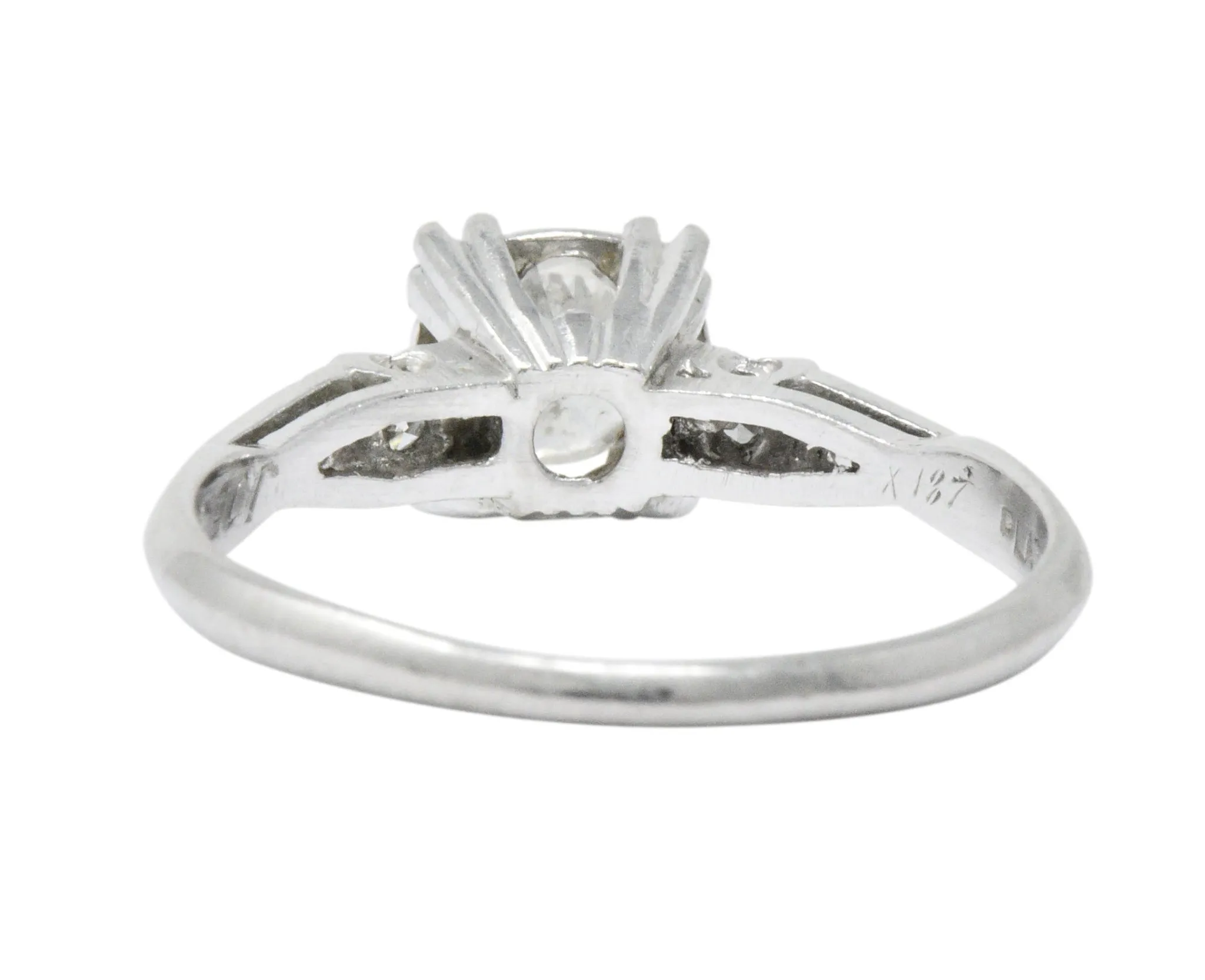 Retro 0.46 CTW Diamond Platinum Engagement Ring