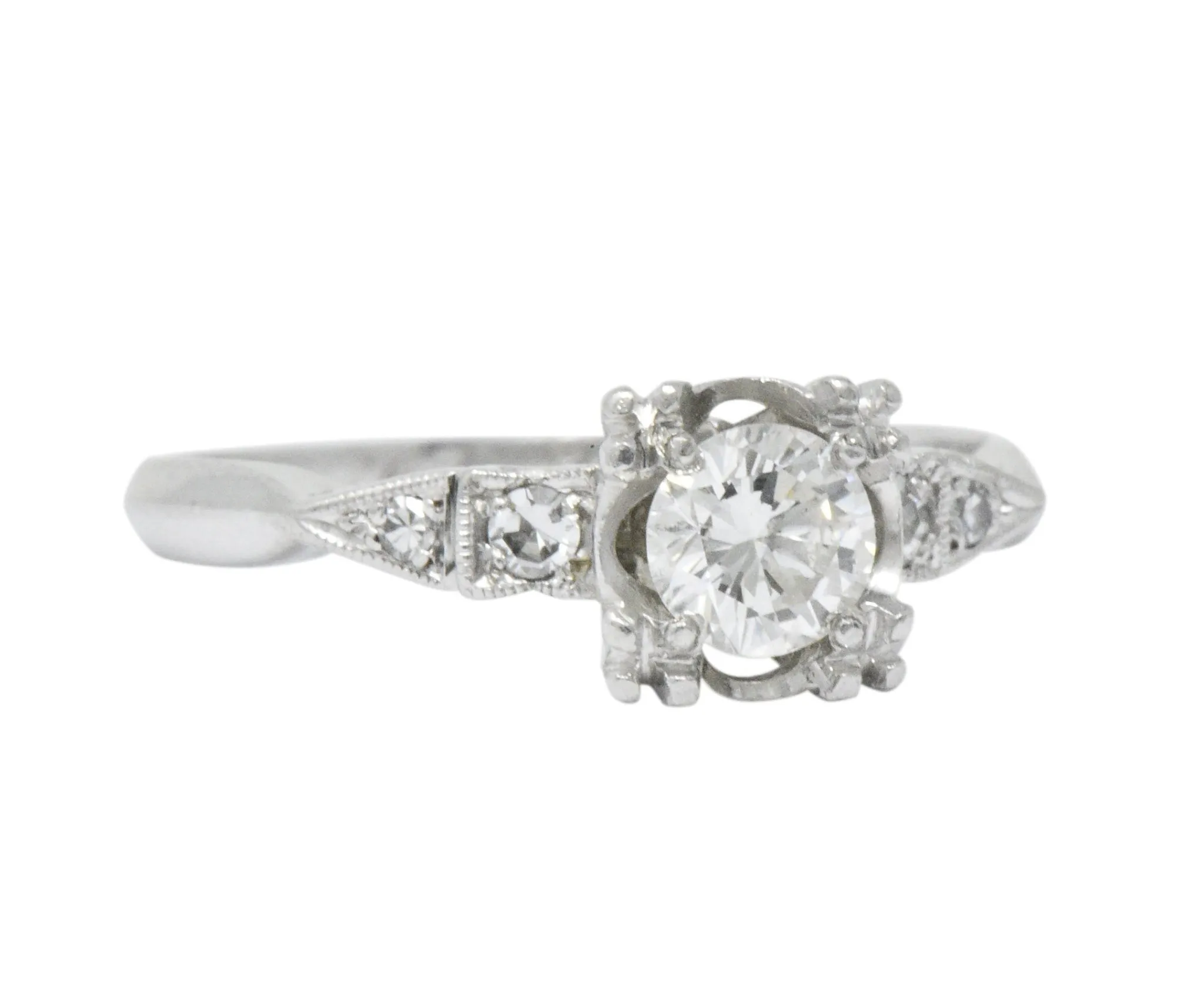 Retro 0.46 CTW Diamond Platinum Engagement Ring