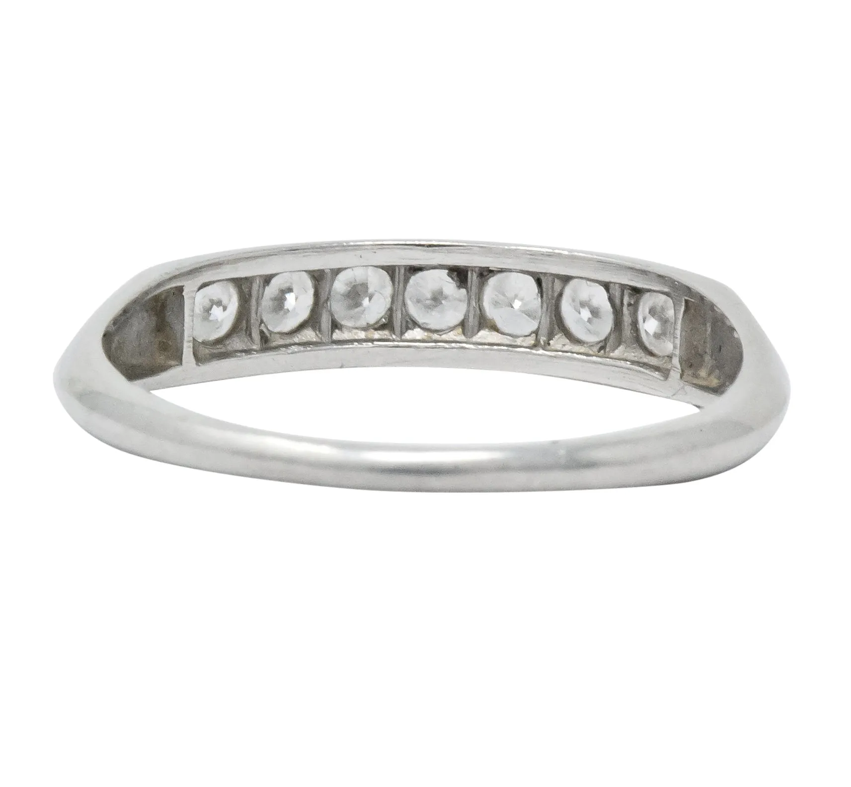 Retro 0.55 CTW Diamond Platinum Band Stackable Ring