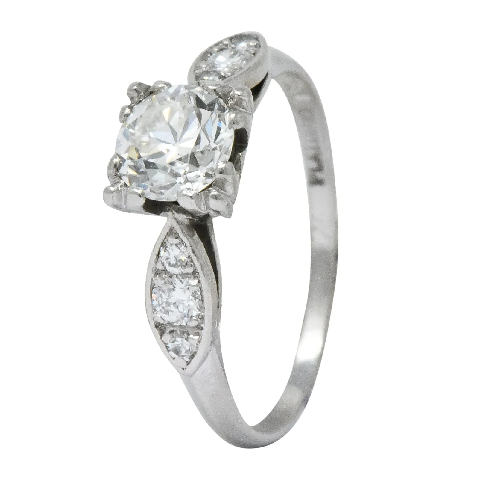 Retro 0.90 CTW Old European Cut Diamond Platinum Engagement Ring