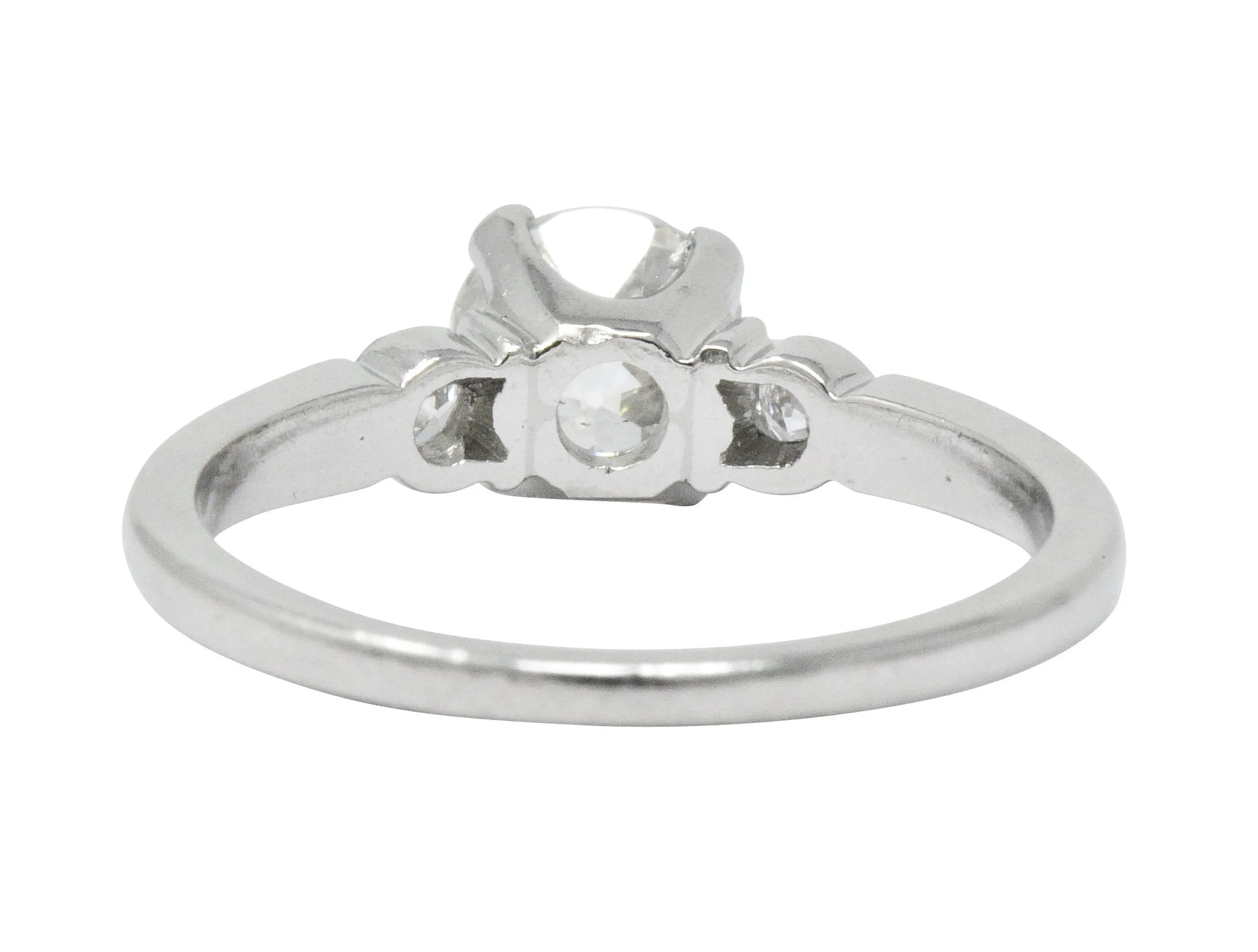 Retro 1.09 CTW Diamond Platinum Engagement Ring GIA