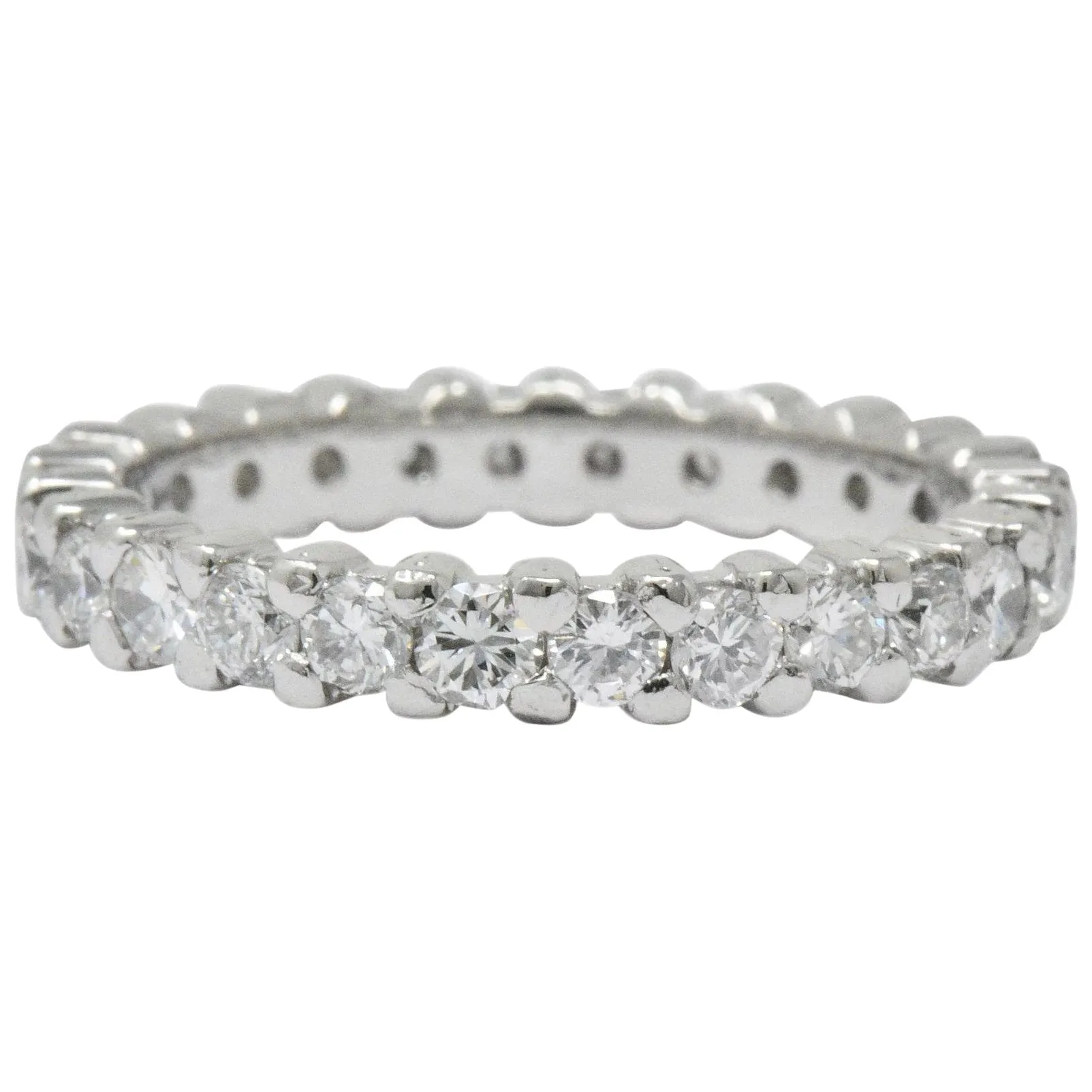 Retro 1.30 CTW Diamond Platinum Eternity Band or Stackable Ring