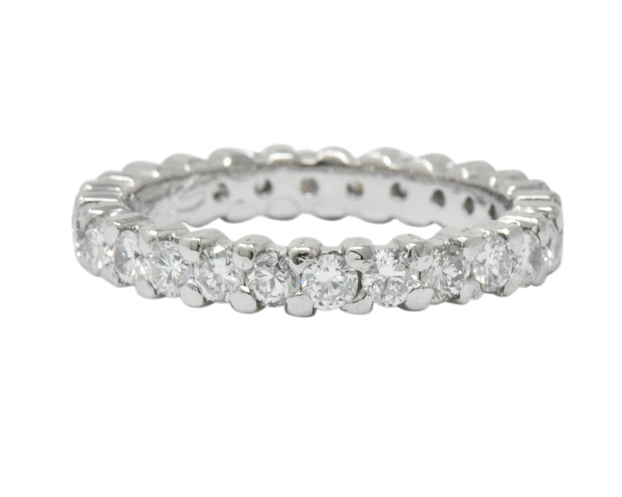 Retro 1.30 CTW Diamond Platinum Eternity Band or Stackable Ring