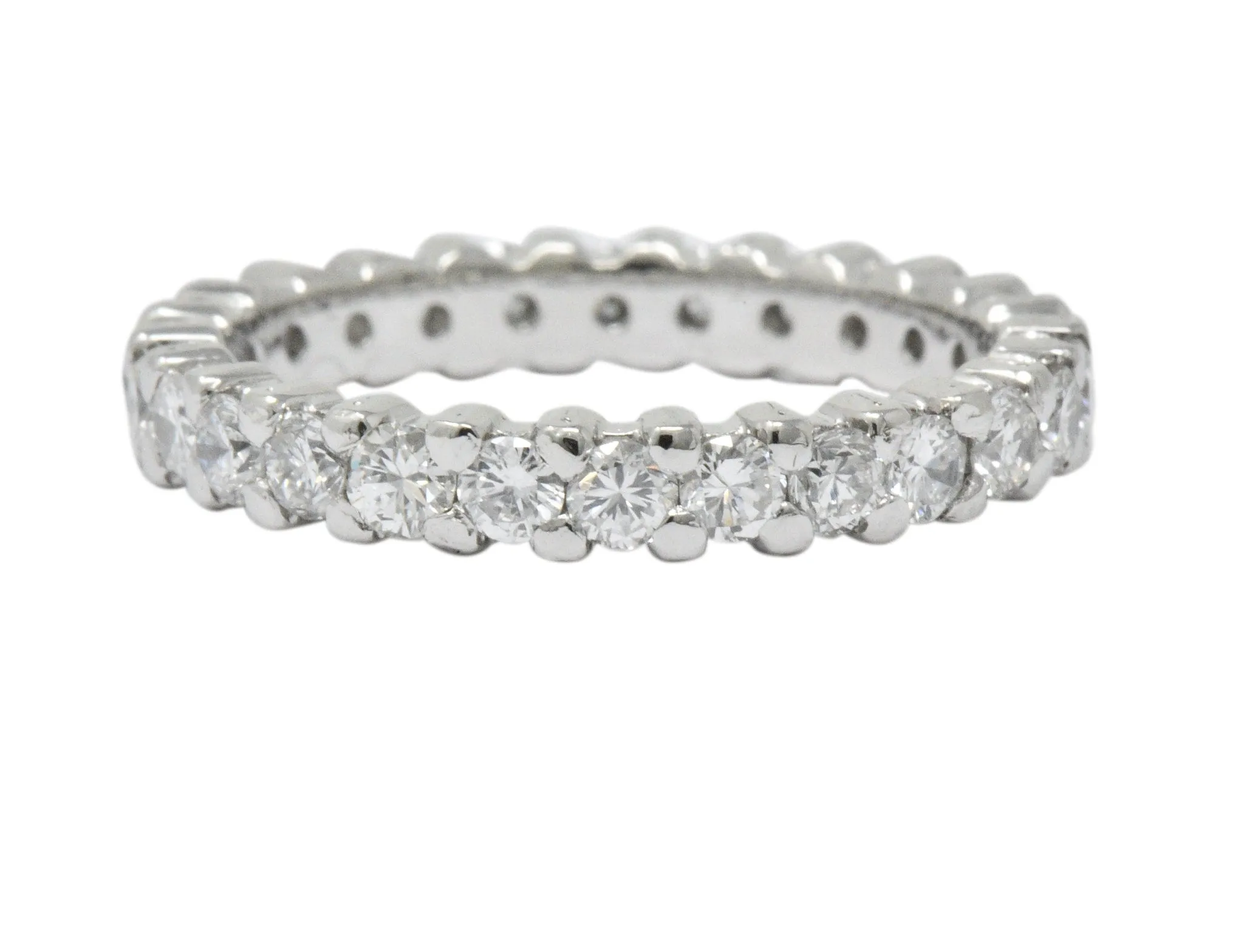 Retro 1.30 CTW Diamond Platinum Eternity Band or Stackable Ring