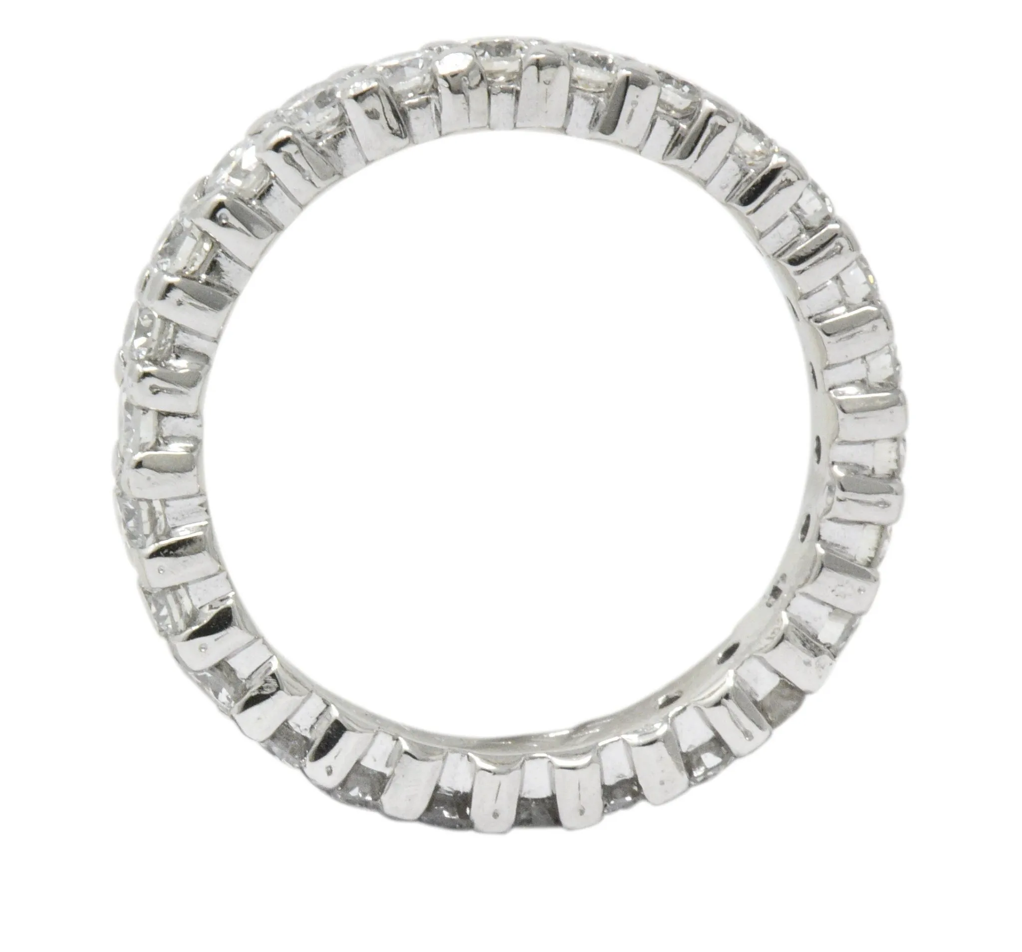 Retro 1.30 CTW Diamond Platinum Eternity Band or Stackable Ring