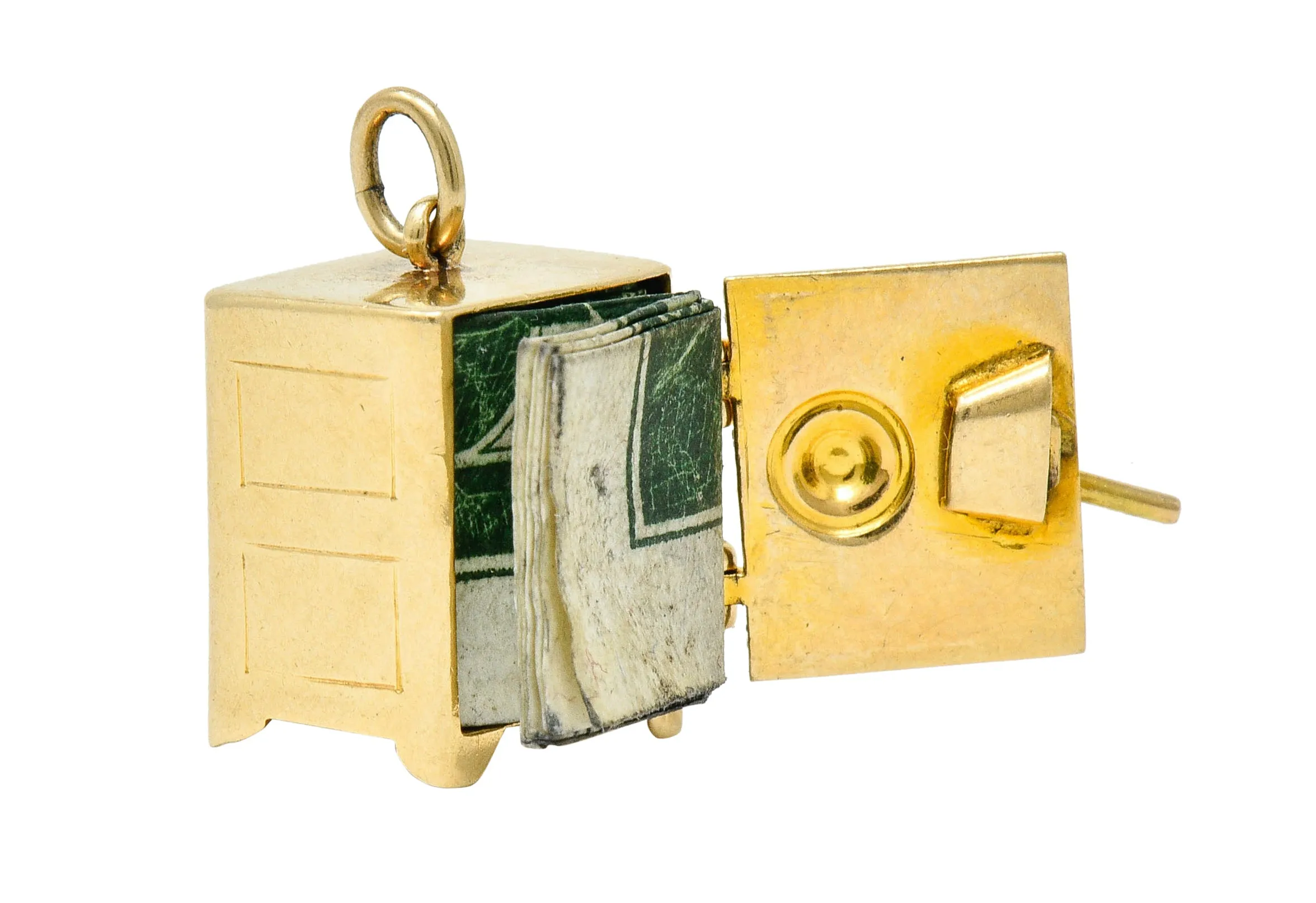 Retro 14 Karat Gold Functional Safe Charm Circa 1940